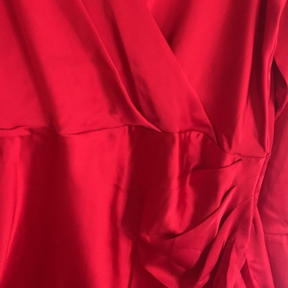 A NEW DAY RED DRAPED WRAP DRESS LONG SLEEVE DRESS SIZE XL - Picture 3 of 6